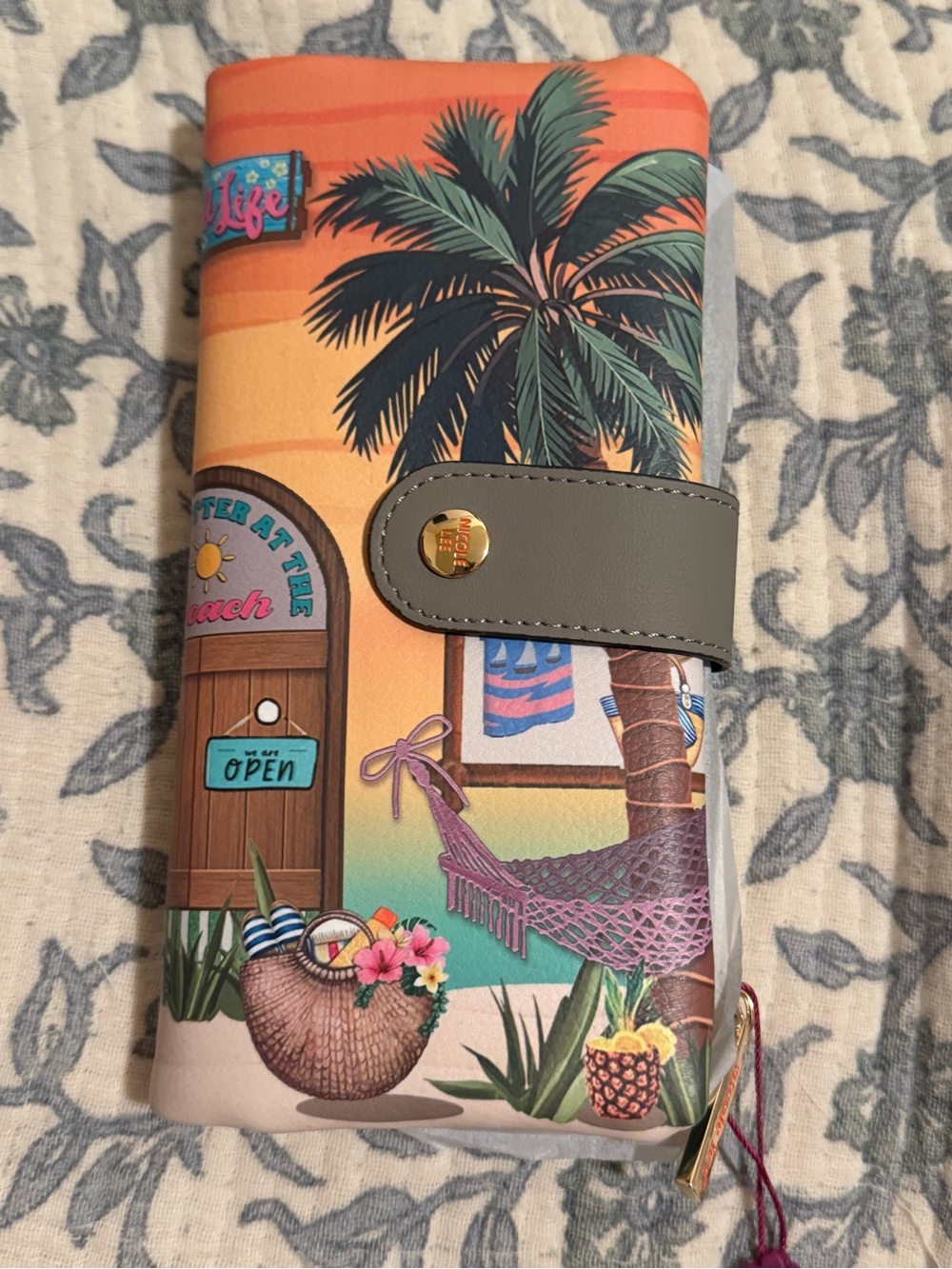 Tropical Palm Beach Print Wallet